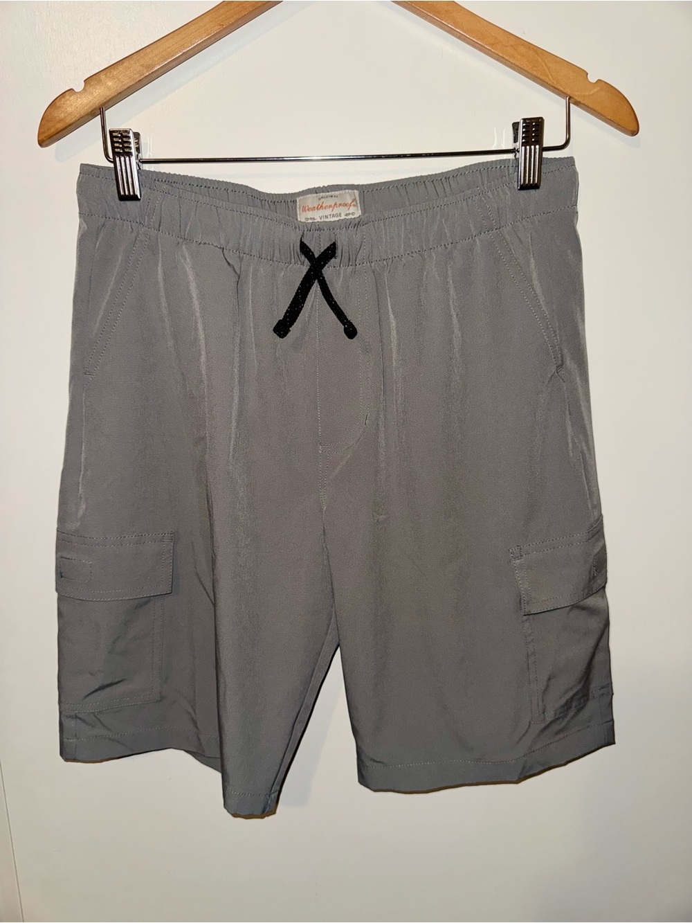 Weatherproof Vintage Youth Gray Cargo Drawstring Shorts Size XL